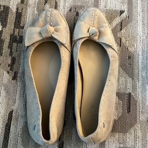 UGG slip on super soft suede leather slides with bow detail